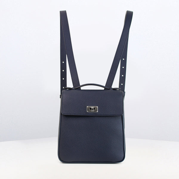 LEATHER BACKPACK MONCEAU NAVY