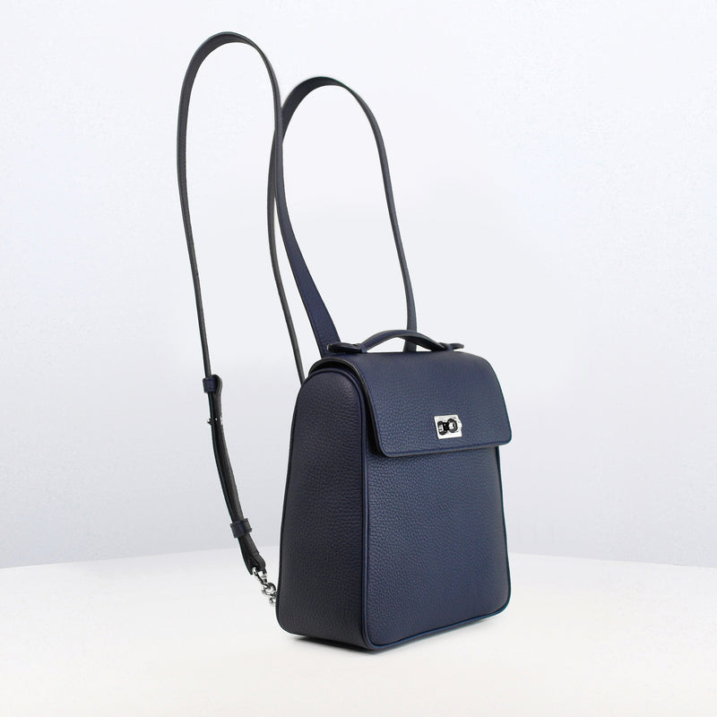 LEATHER BACKPACK MONCEAU NAVY