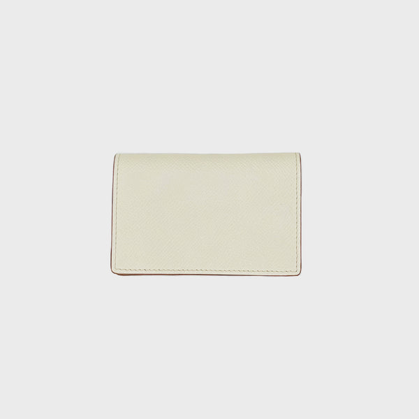 LEATHER BUSINESS CARD HOLDER IVORY