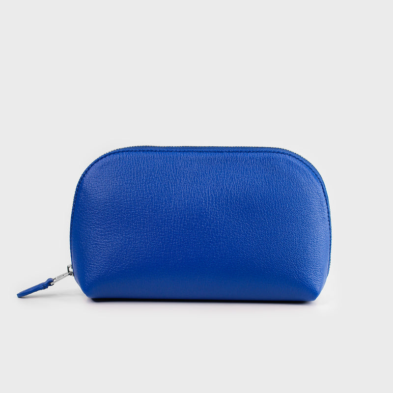 LEATHER COSMETIC CASE OCEAN BLUE