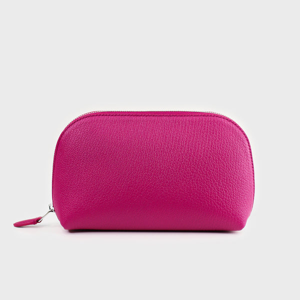 LEATHER COSMETIC CASE FUXIA