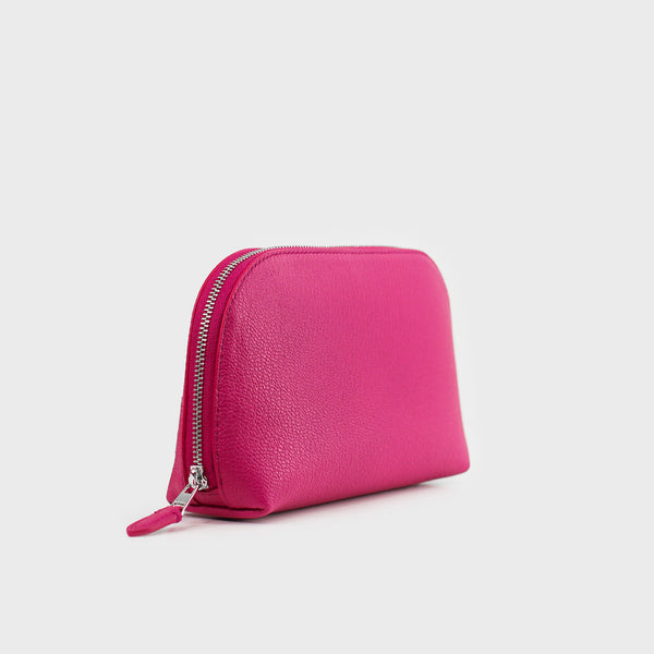 LEATHER COSMETIC CASE FUXIA