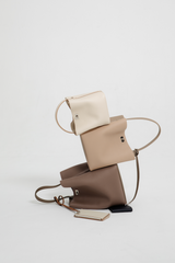 LEATHER BUCKET BAG ODEON MINI IVORY