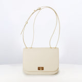 LEATHER FLAP BAG ELYSEE IVORY  