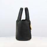 LEATHER HANDBAG ETOILE MINI BLACK WITH GOLD HARDWARE