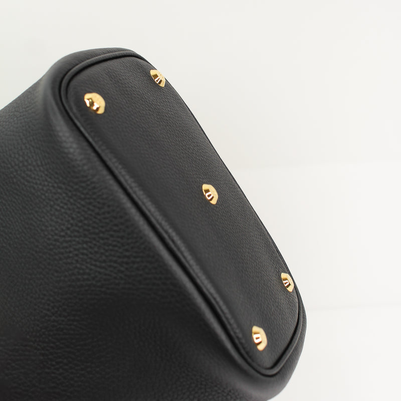 LEATHER HANDBAG ETOILE PM BLACK WITH GOLD HARDWARE