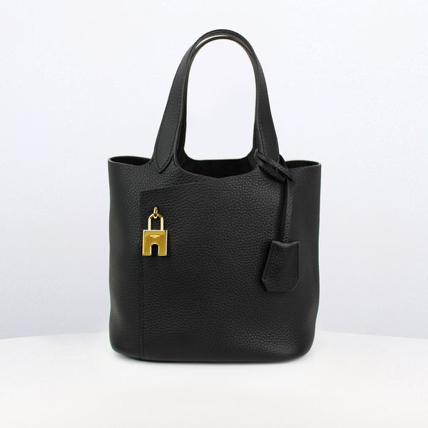 LEATHER HANDBAG ETOILE PM BLACK WITH GOLD HARDWARE