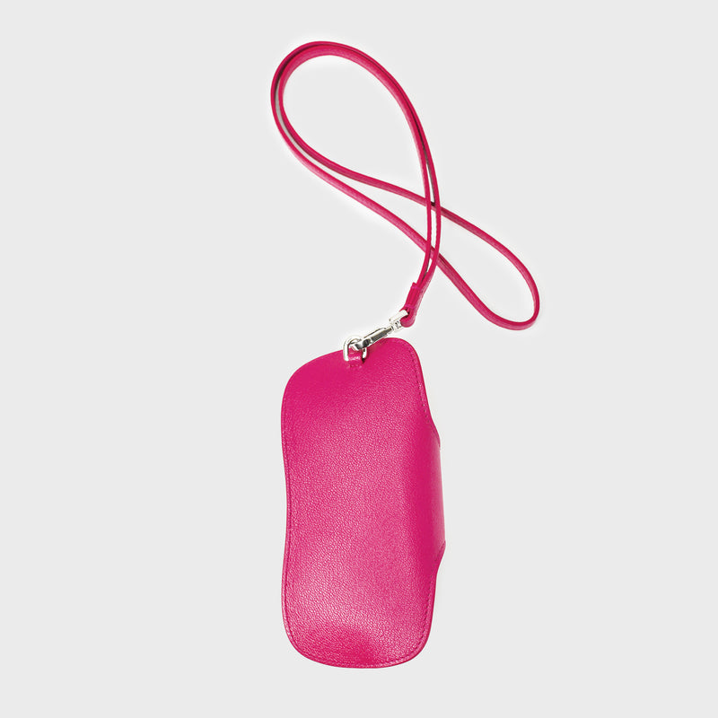 LEATHER GLASSES HOLDER FUXIA