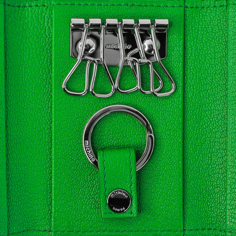 LEATHER KEY CASE GREEN BAMBOO