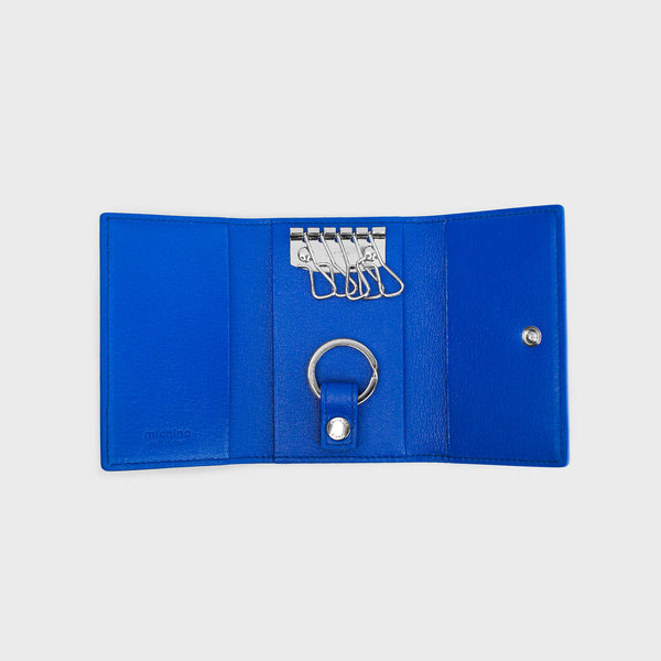 LEATHER KEY CASE OCEAN BLUE