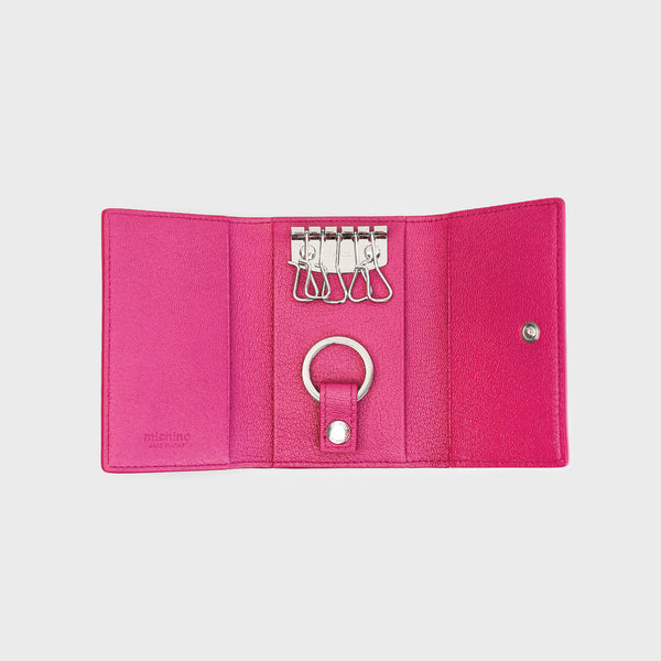 LEATHER KEY CASE FUXIA