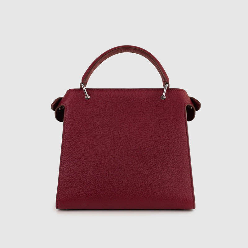 LEATHER HANDBAG LUTECE MINI BOURGUNDY