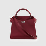 LEATHER HANDBAG LUTECE MINI BOURGUNDY