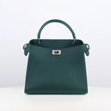 LEATHER HANDBAG LUTECE MINI EMERALD