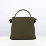 LEATHER HANDBAG LUTECE MINI KHAKI