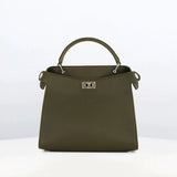 LEATHER HANDBAG LUTECE MINI KHAKI