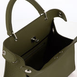 LEATHER HANDBAG LUTECE MINI KHAKI