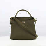 LEATHER HANDBAG LUTECE MINI KHAKI