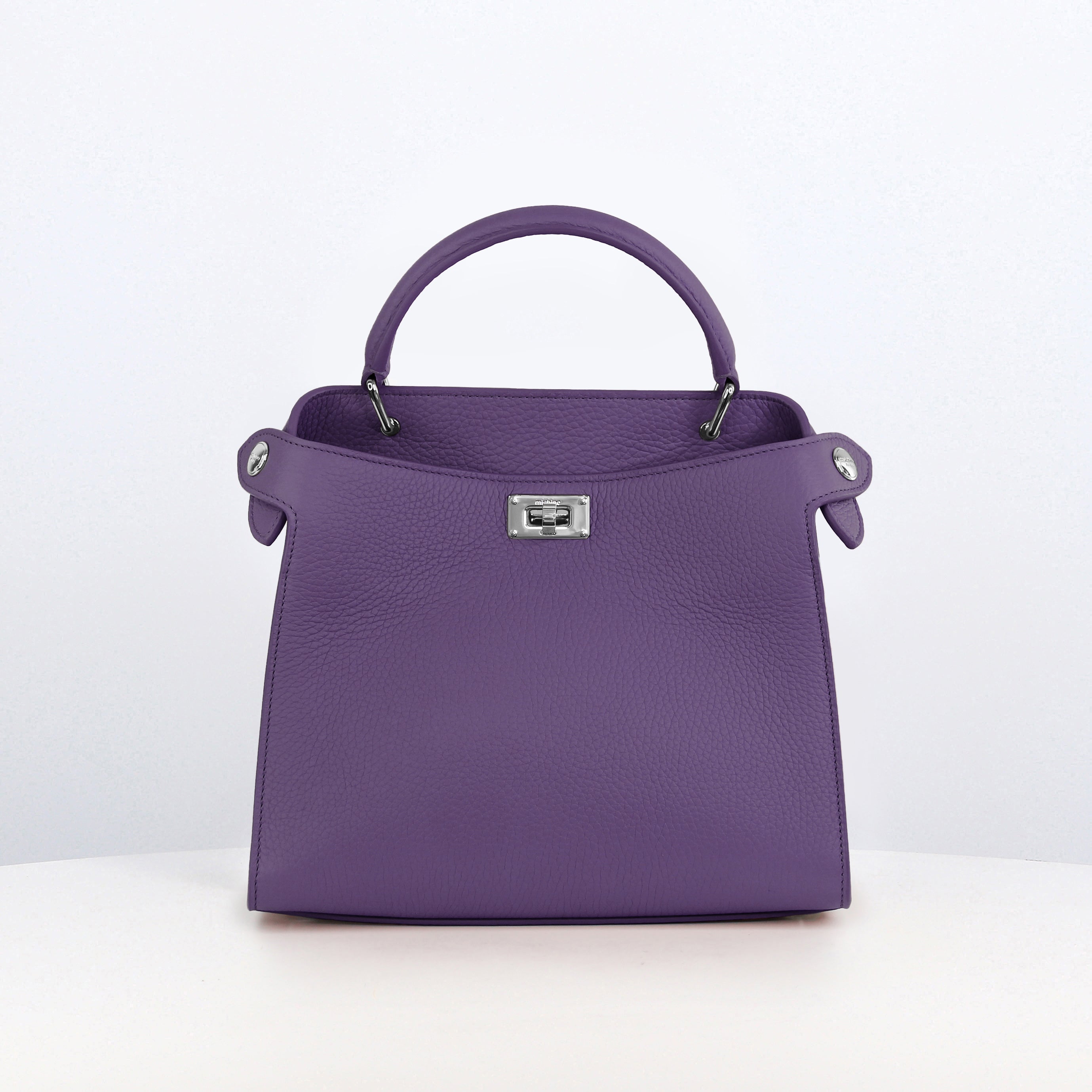 LEATHER HANDBAG LUTECE MINI MOKIHANA BERRY – Michino Paris