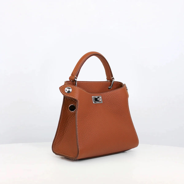 LEATHER HANDBAG LUTECE NANO GOLD