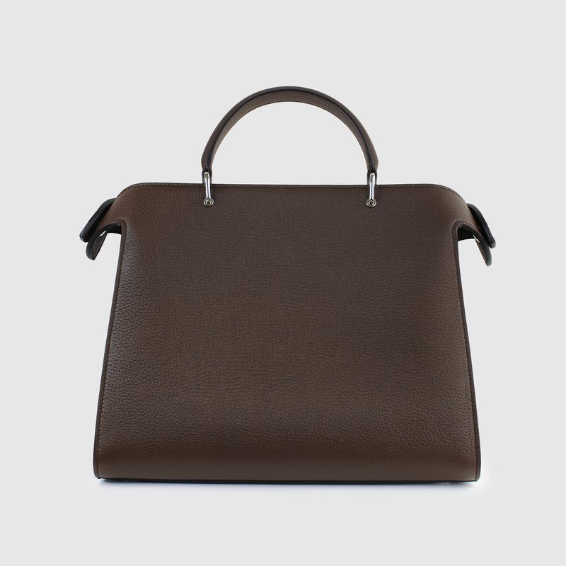 LEATHER HANDBAG LUTECE PM CHOCOLATE