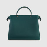 LEATHER HANDBAG LUTECE PM EMERALD