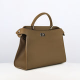 LEATHER HANDBAG LUTECE PM TAUPE