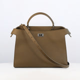 LEATHER HANDBAG LUTECE PM TAUPE