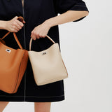 LEATHER BUCKET BAG ODEON MINI IVORY