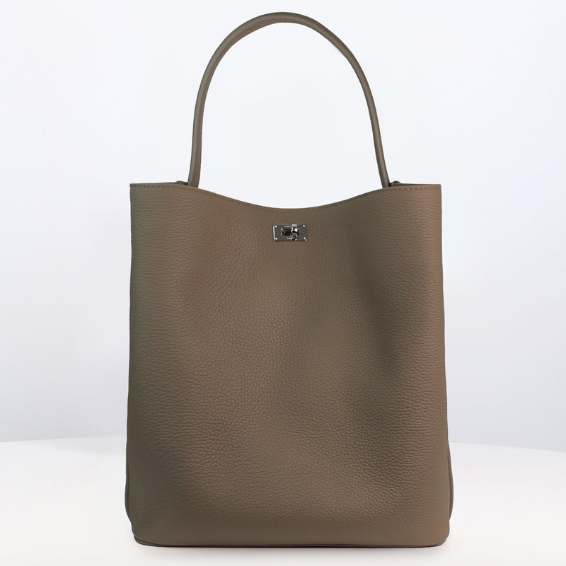 SAC SEAU EN CUIR ODÉON GM TAUPE