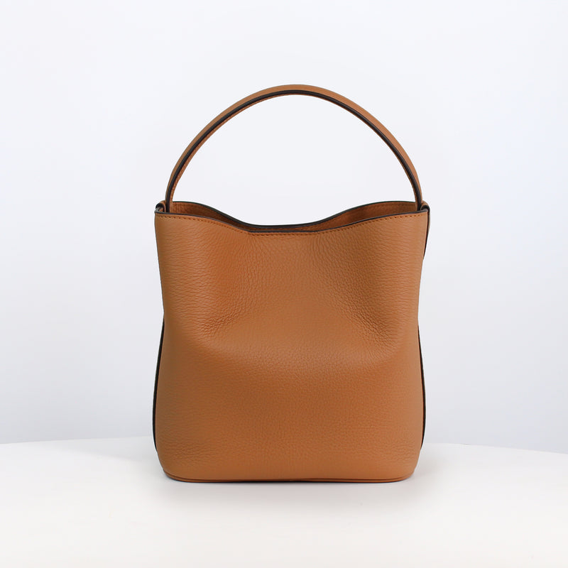 LEATHER HANDBAG ODEON MINI CAMEL