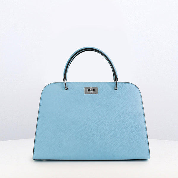 LEATHER HANDBAG OPERA MINI SKY BLUE