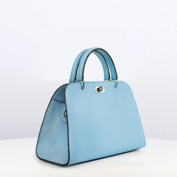 LEATHER HANDBAG OPERA MINI SKY BLUE