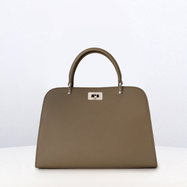 LEATHER HANDBAG OPERA MINI TAUPE