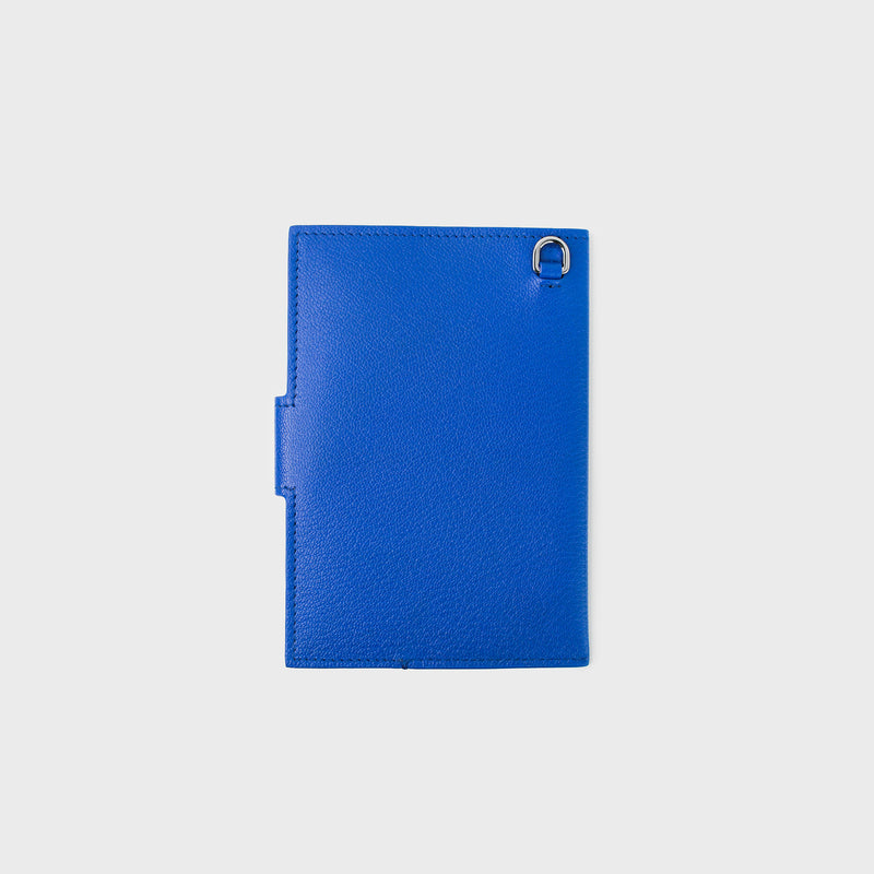 LEATHER PASSPORT HOLDER OCEAN BLUE