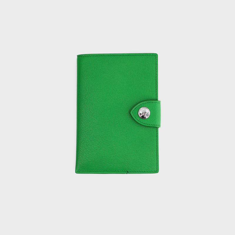 LEATHER PASSPORT HOLDER GREEN BAMBOO