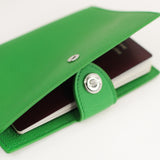 LEATHER PASSPORT HOLDER GREEN BAMBOO