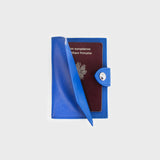 LEATHER PASSPORT HOLDER OCEAN BLUE