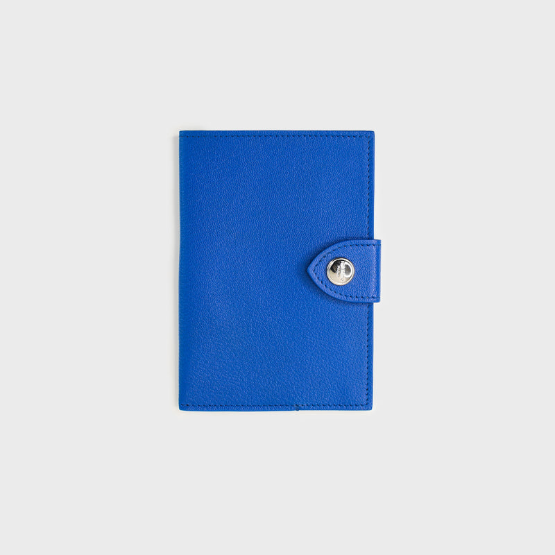 LEATHER PASSPORT HOLDER OCEAN BLUE