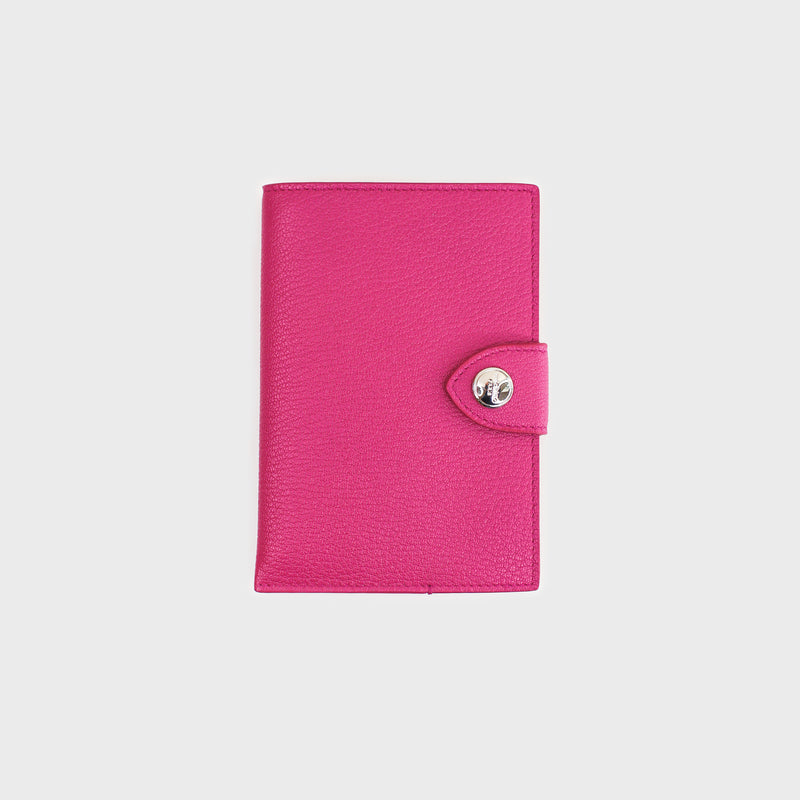 LEATHER PASSPORT HOLDER FUXIA