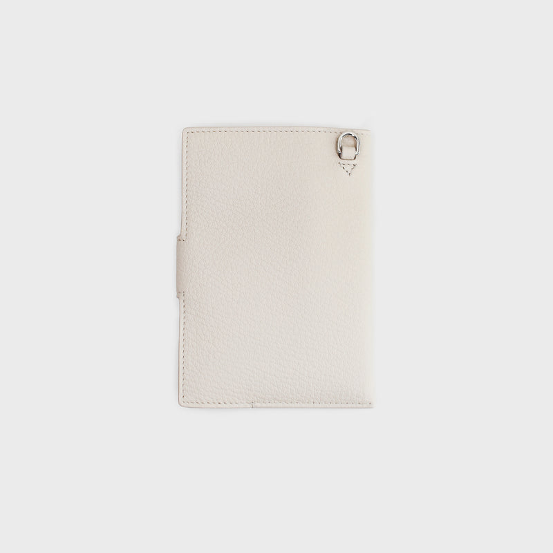 LEATHER PASSPORT HOLDER IVORY