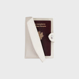 LEATHER PASSPORT HOLDER IVORY