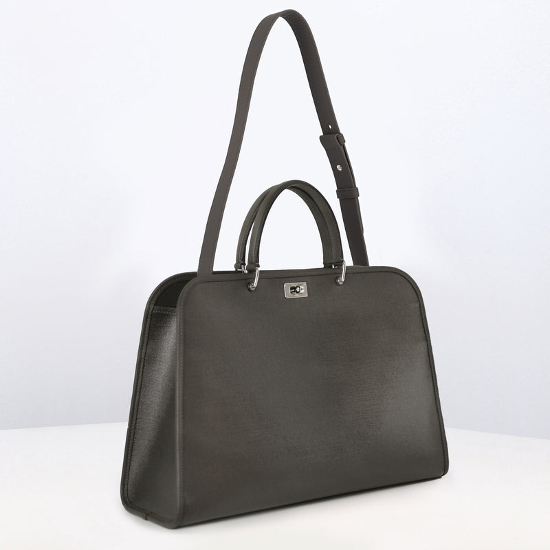 Multipockets Handbag Saint Germain Charcoal Grey