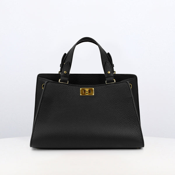 LEATHER HANDBAG TROCADERO BLACK