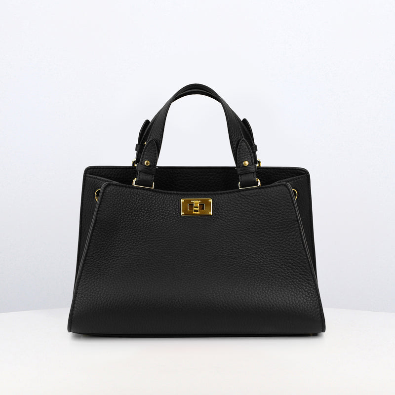 LEATHER HANDBAG TROCADERO BLACK