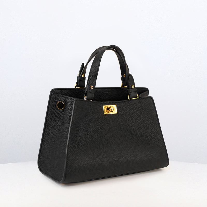 LEATHER HANDBAG TROCADERO BLACK