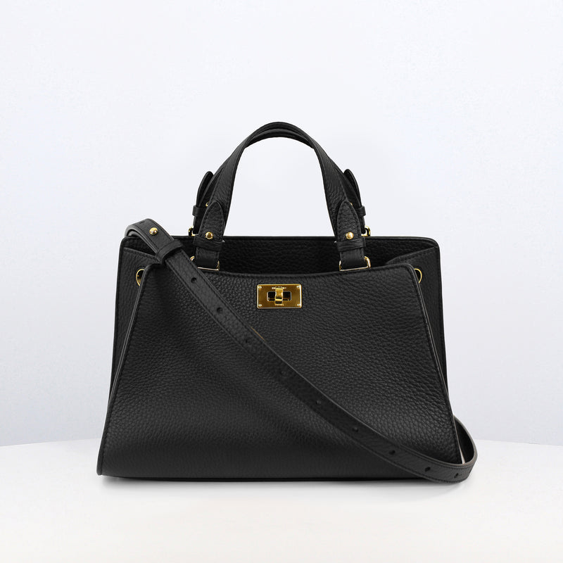 LEATHER HANDBAG TROCADERO BLACK