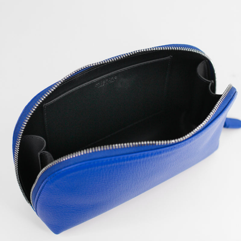 LEATHER COSMETIC CASE OCEAN BLUE